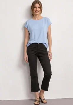 3/4 broek met flared pijpen in casual pasvorm