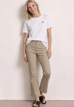 3/4 broek met flared pijpen in casual pasvorm