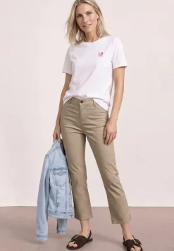 3/4 broek met flared pijpen in casual pasvorm