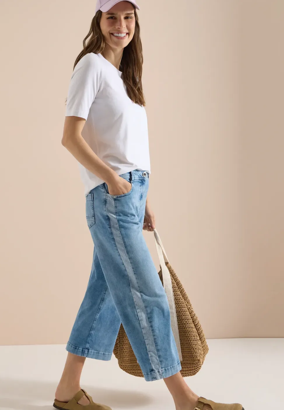 3/4 High Waist Wide Legs jeans in Loose Fit