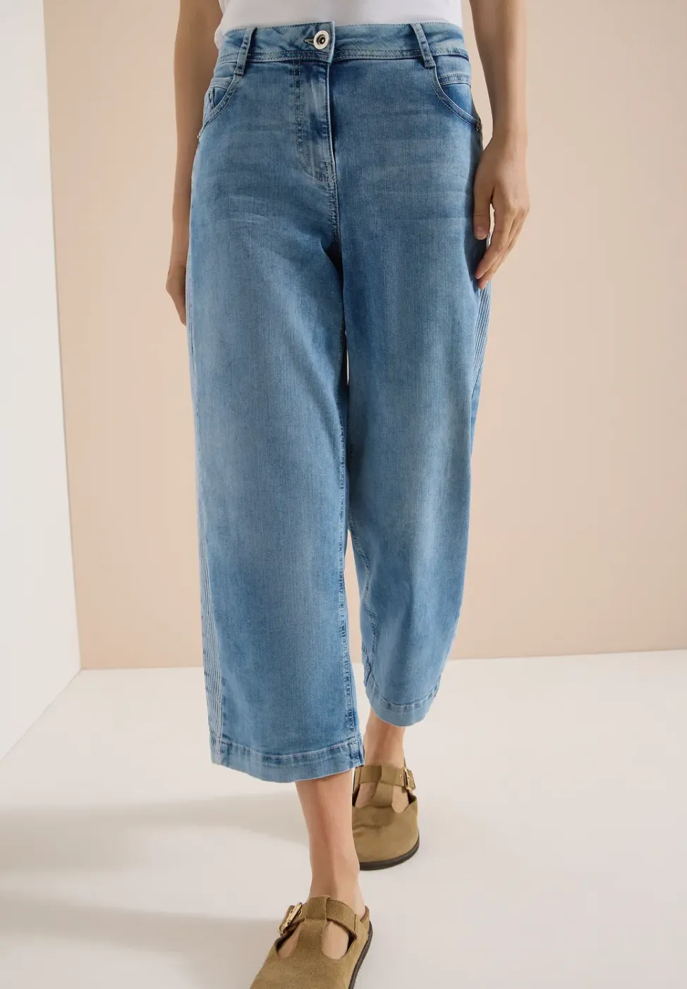 3/4 High Waist Wide Legs jeans in Loose Fit