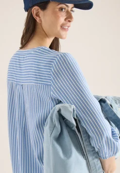 3/4 mouw blouse met gestreept patroon