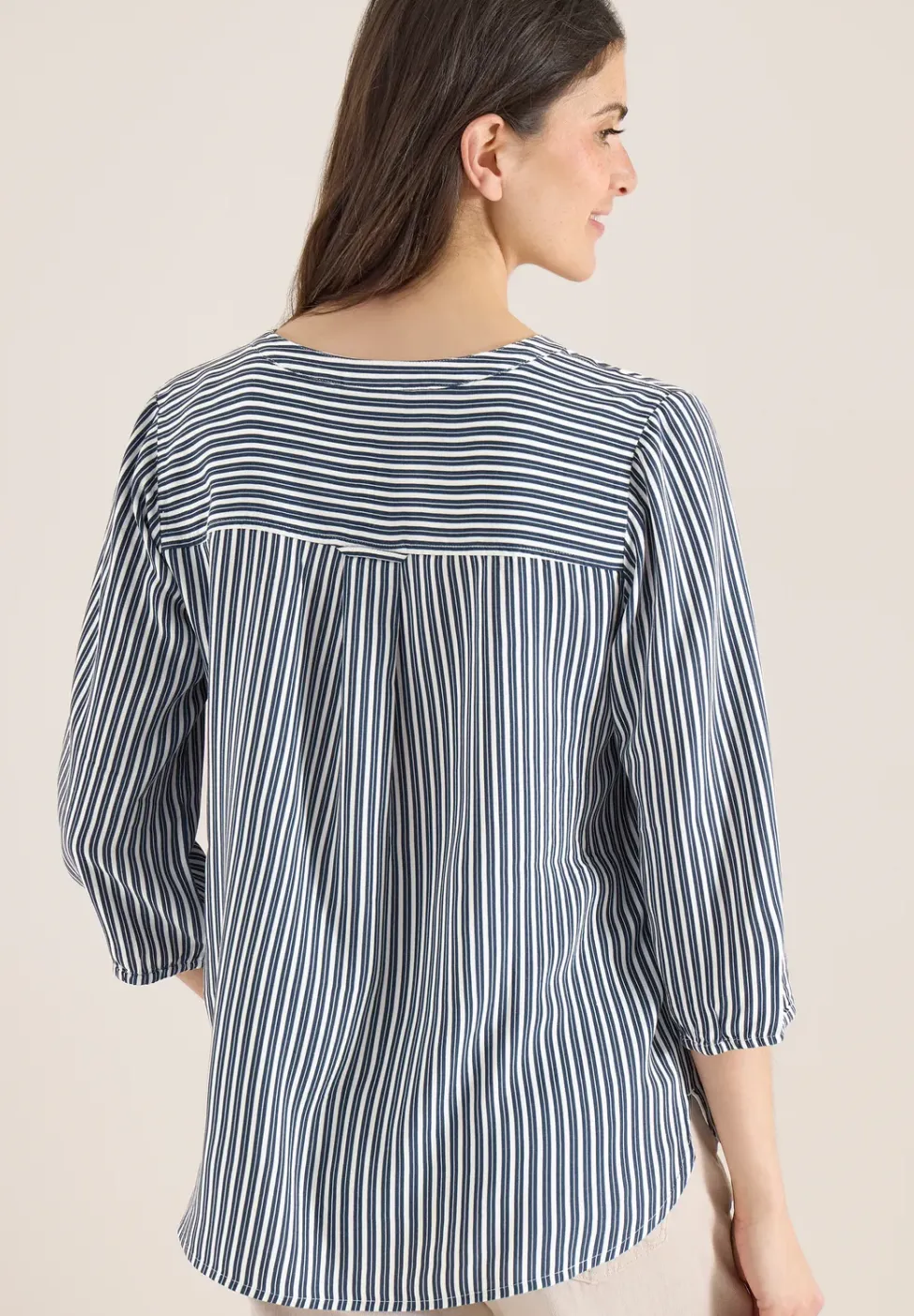 3/4 mouw blouse met gestreept patroon
