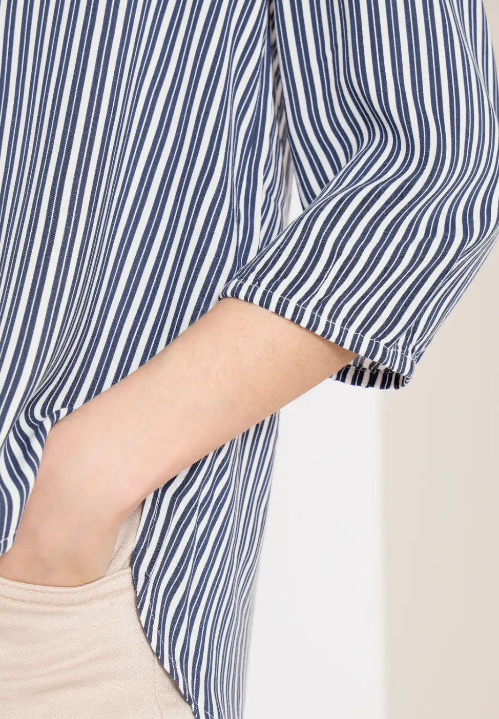 3/4 mouw blouse met gestreept patroon