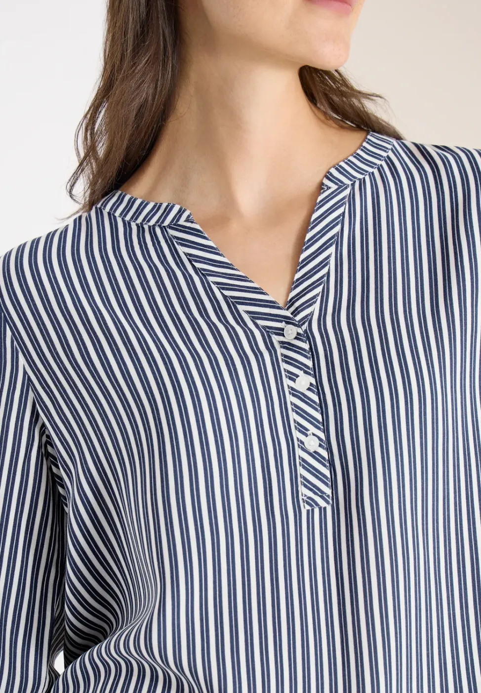 3/4 mouw blouse met gestreept patroon