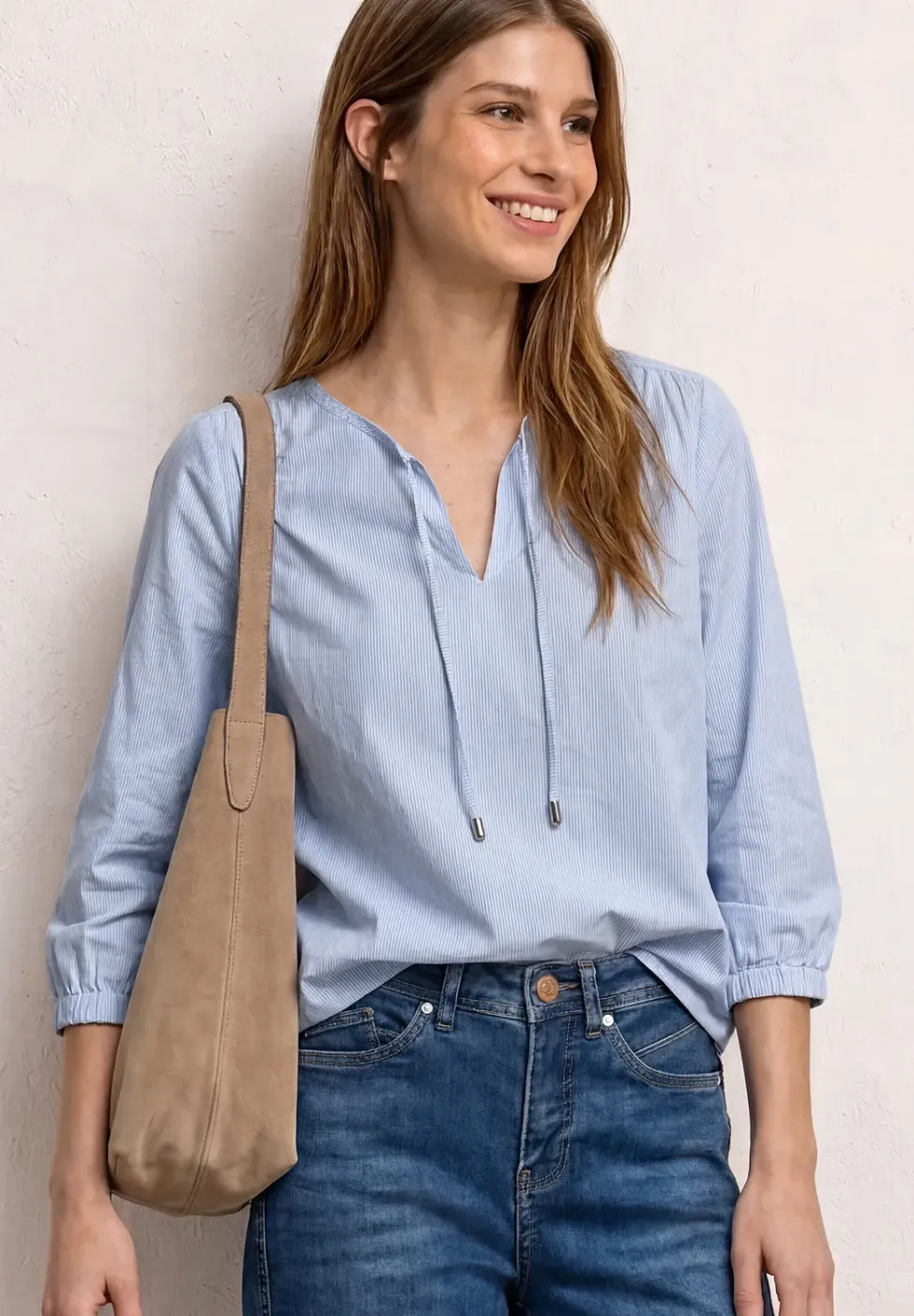 3/4 mouw blouse met strepen