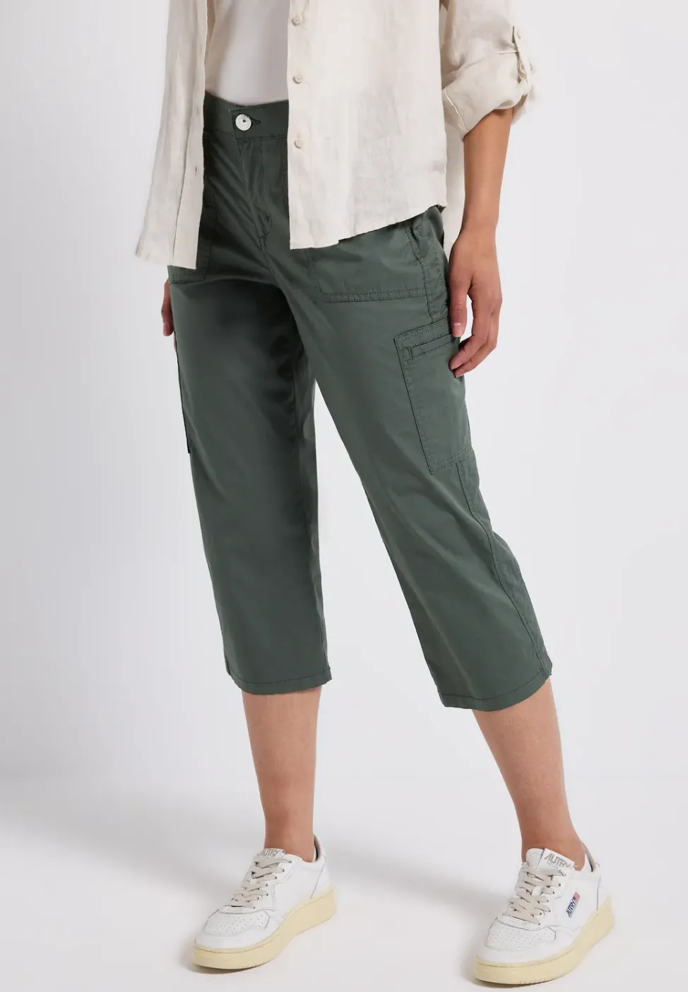 3/4 satijnen broek met zakken