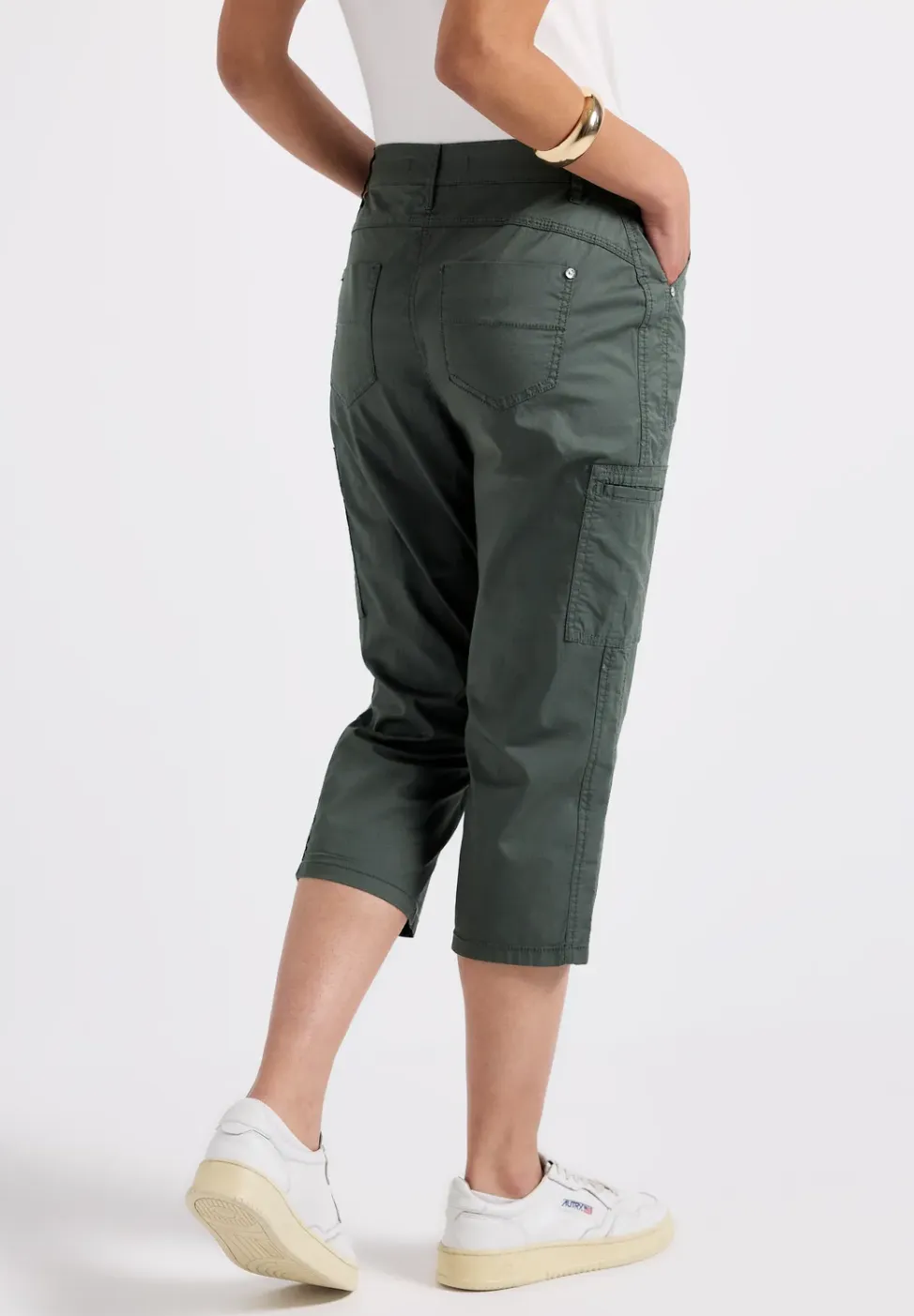 3/4 satijnen broek met zakken