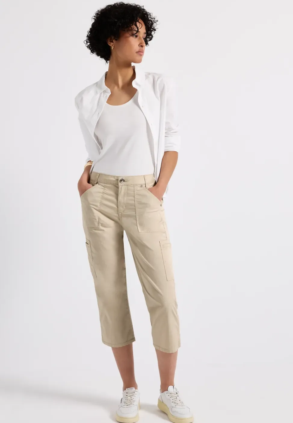 3/4 satijnen broek met zakken