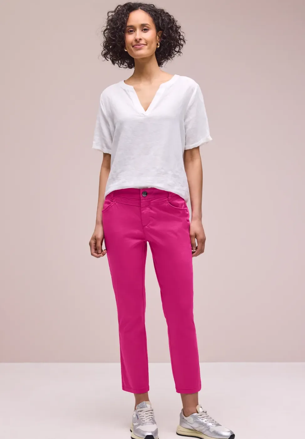 7/8 Slim Legs broek in satijnlook