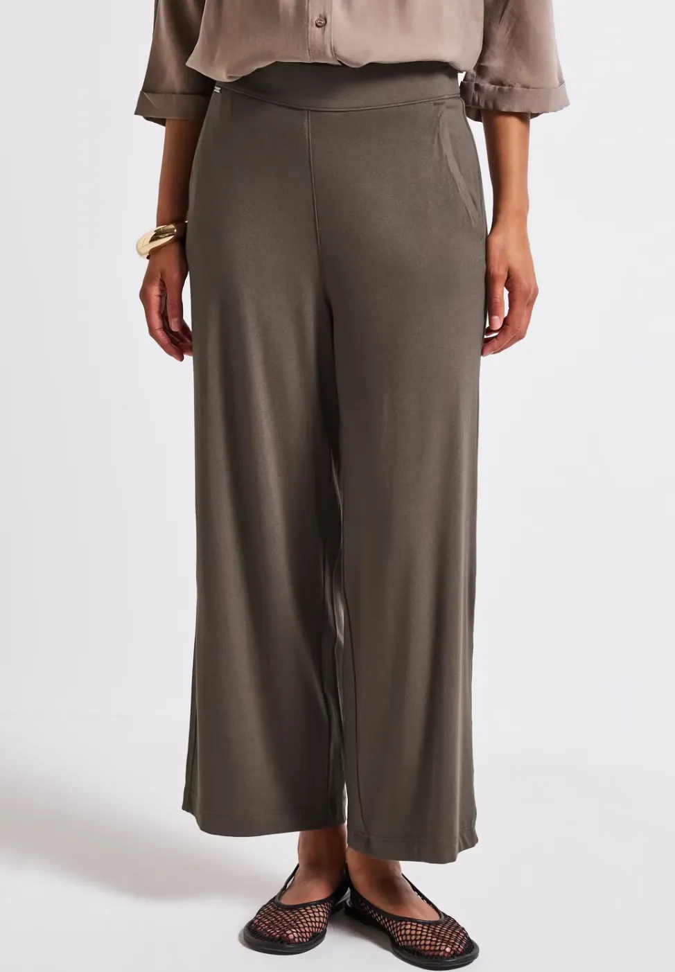 7/8 Wide Legs tricot broek