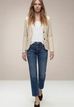 Basic blazer met knopen en strepen
