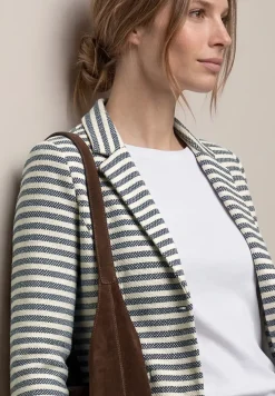Basic blazer met knopen en strepen