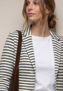 Basic blazer met knopen en strepen