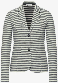 Basic blazer met knopen en strepen