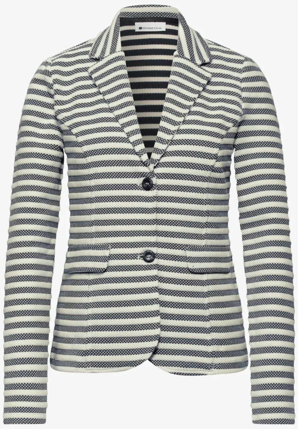 Basic blazer met knopen en strepen