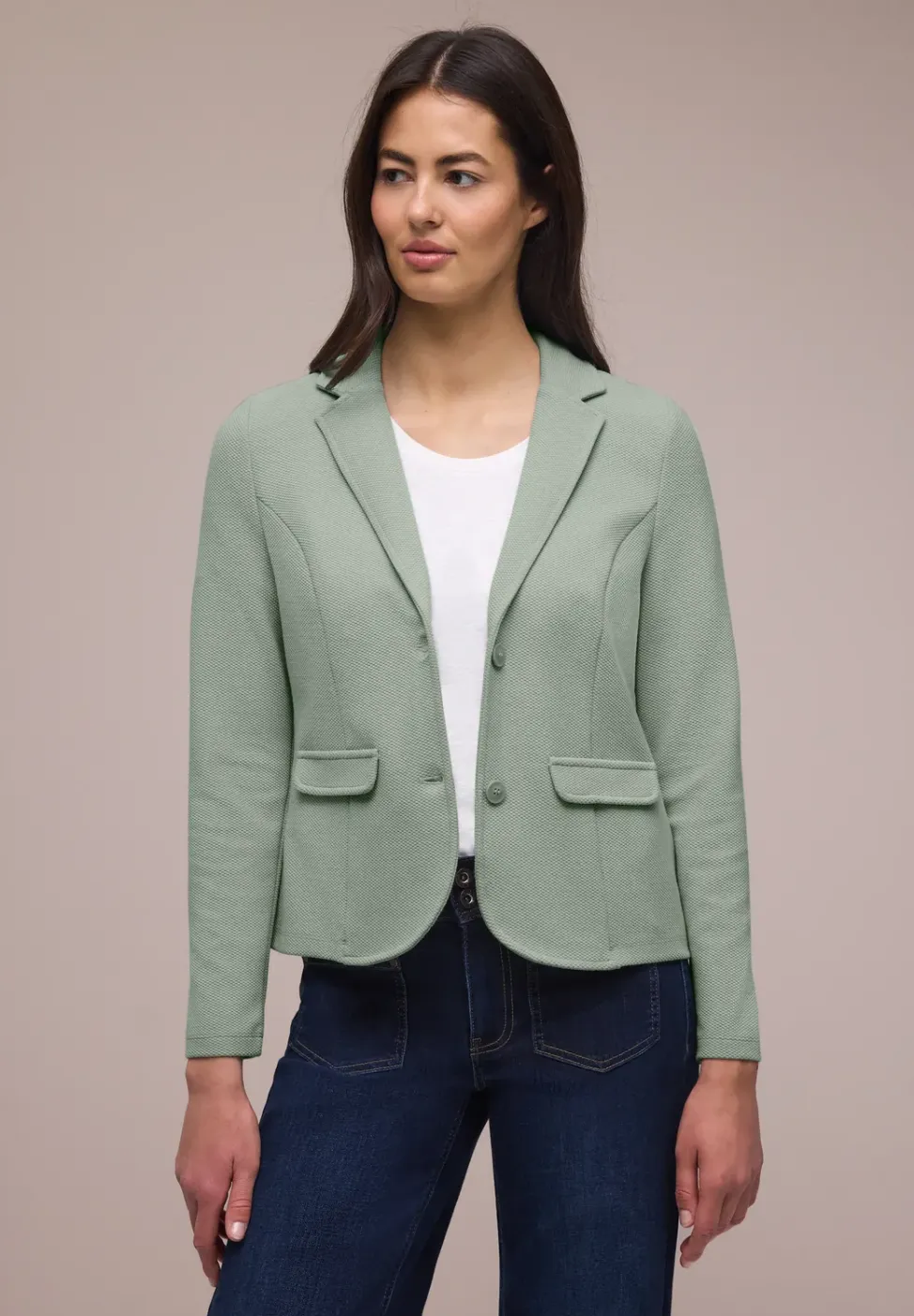 Basic blazer met reverskraag