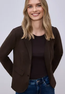 Basic blazer met reverskraag