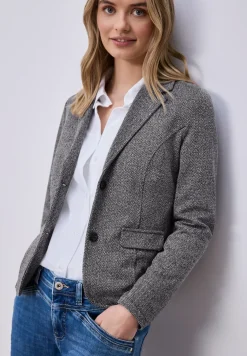 Basic blazer met reverskraag