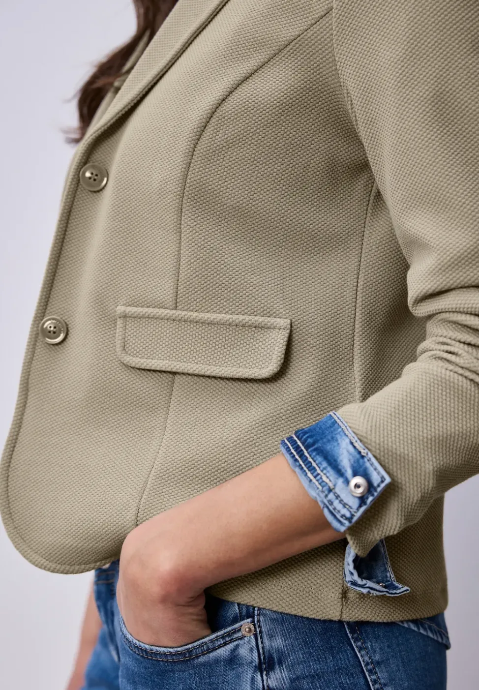 Basic blazer met reverskraag