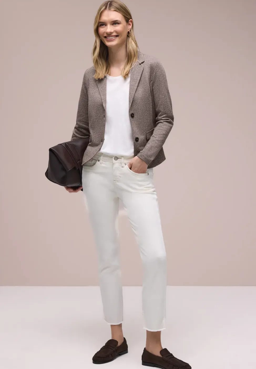 Basic blazer met reverskraag
