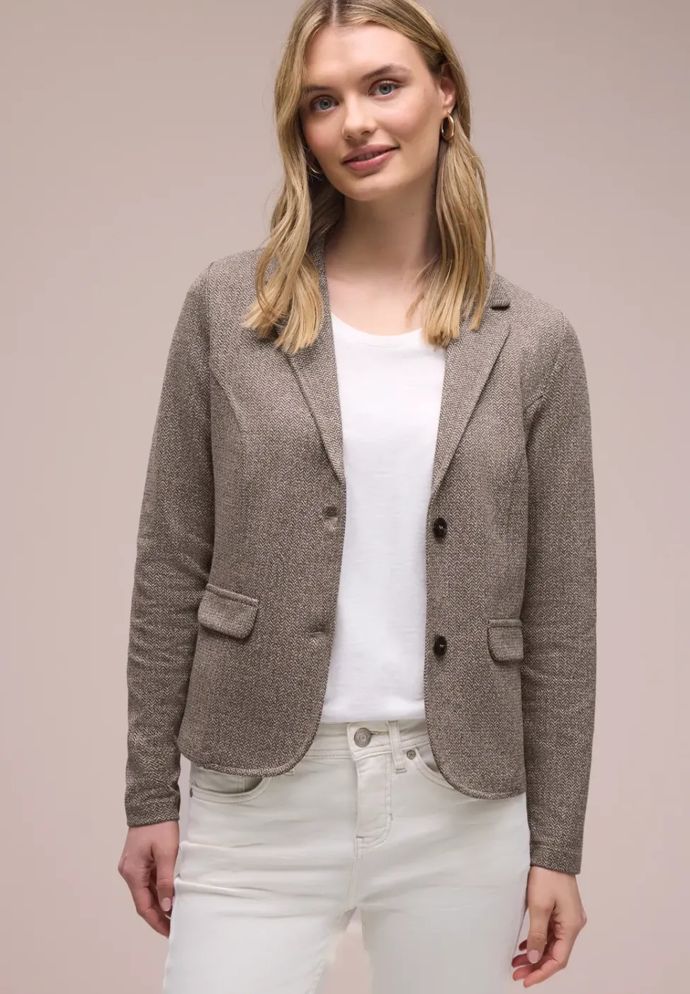 Basic blazer met reverskraag