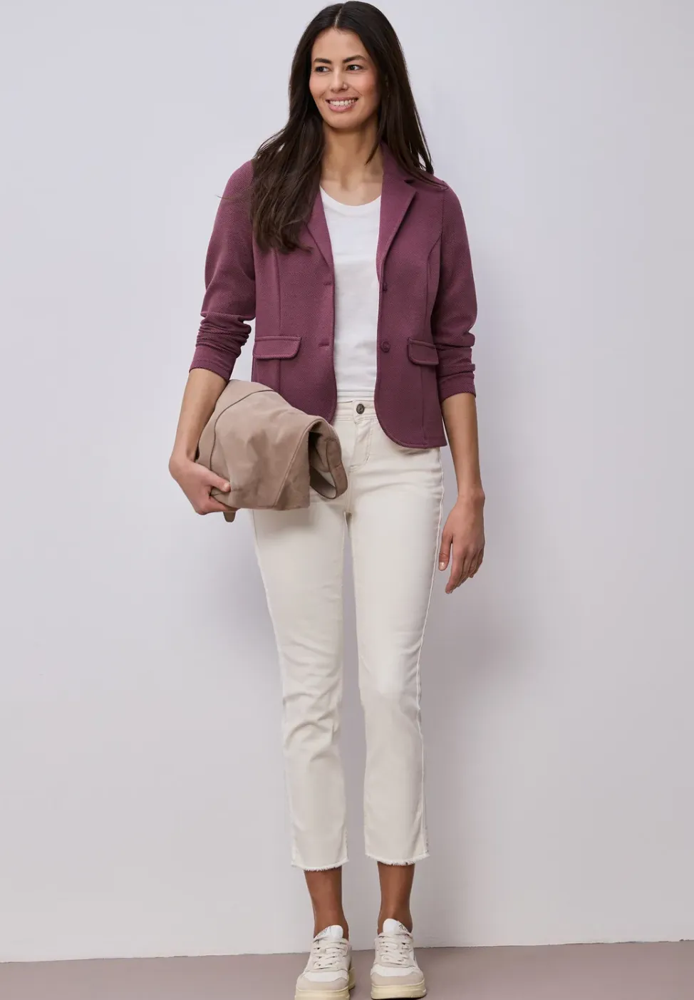 Basic blazer met reverskraag