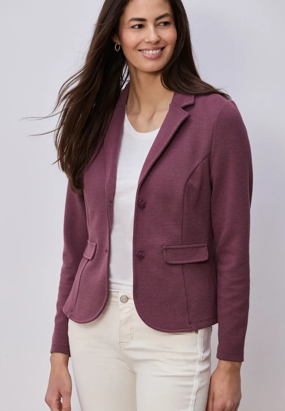 Basic blazer met reverskraag