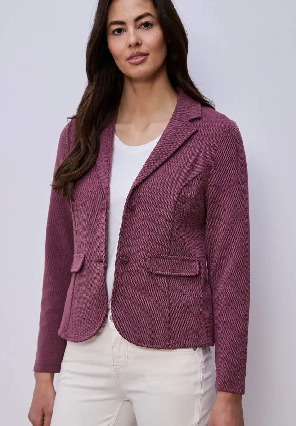 Basic blazer met reverskraag