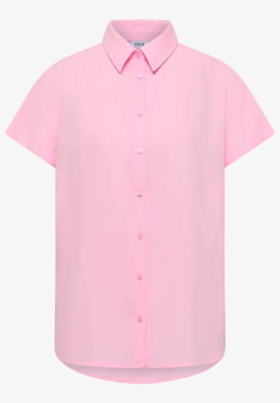 Basic blouse met overhemdkraag in effen kleur