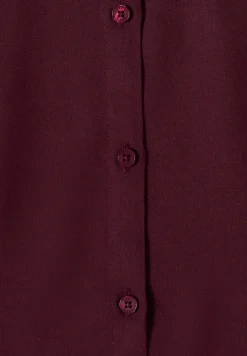 Basic blouse met overhemdkraag in effen kleur