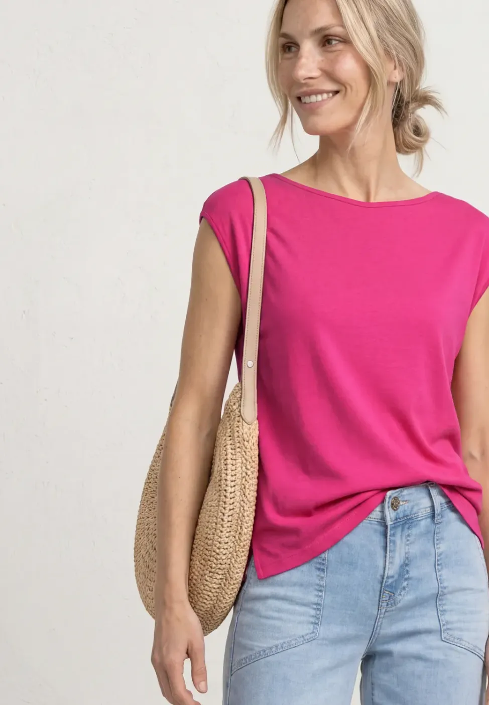 Basic shirt met boothals