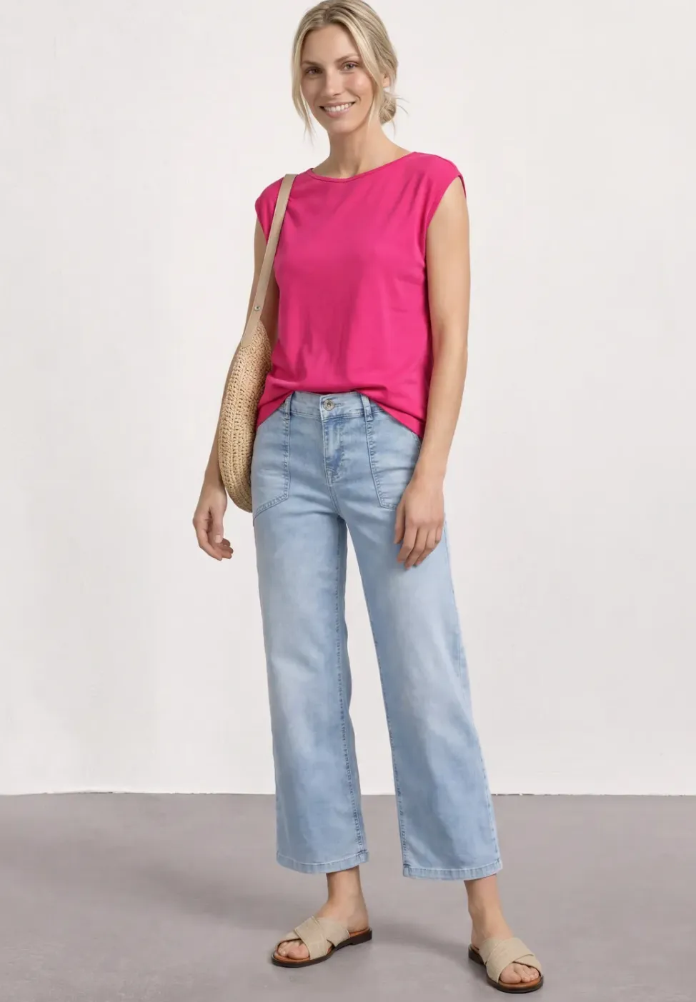 Basic shirt met boothals