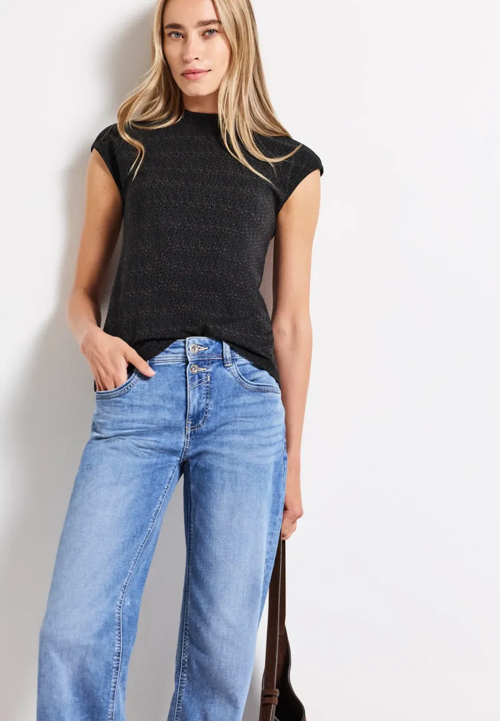 Basic shirt met col