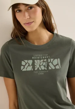 Basic shirt met print aan de voorkant