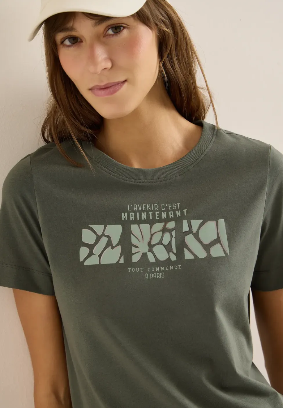 Basic shirt met print aan de voorkant