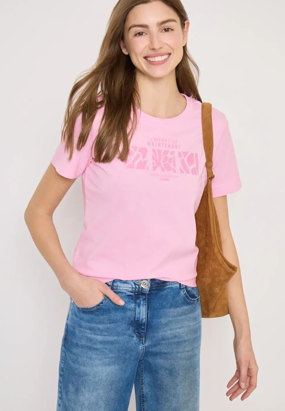 Basic shirt met print aan de voorkant