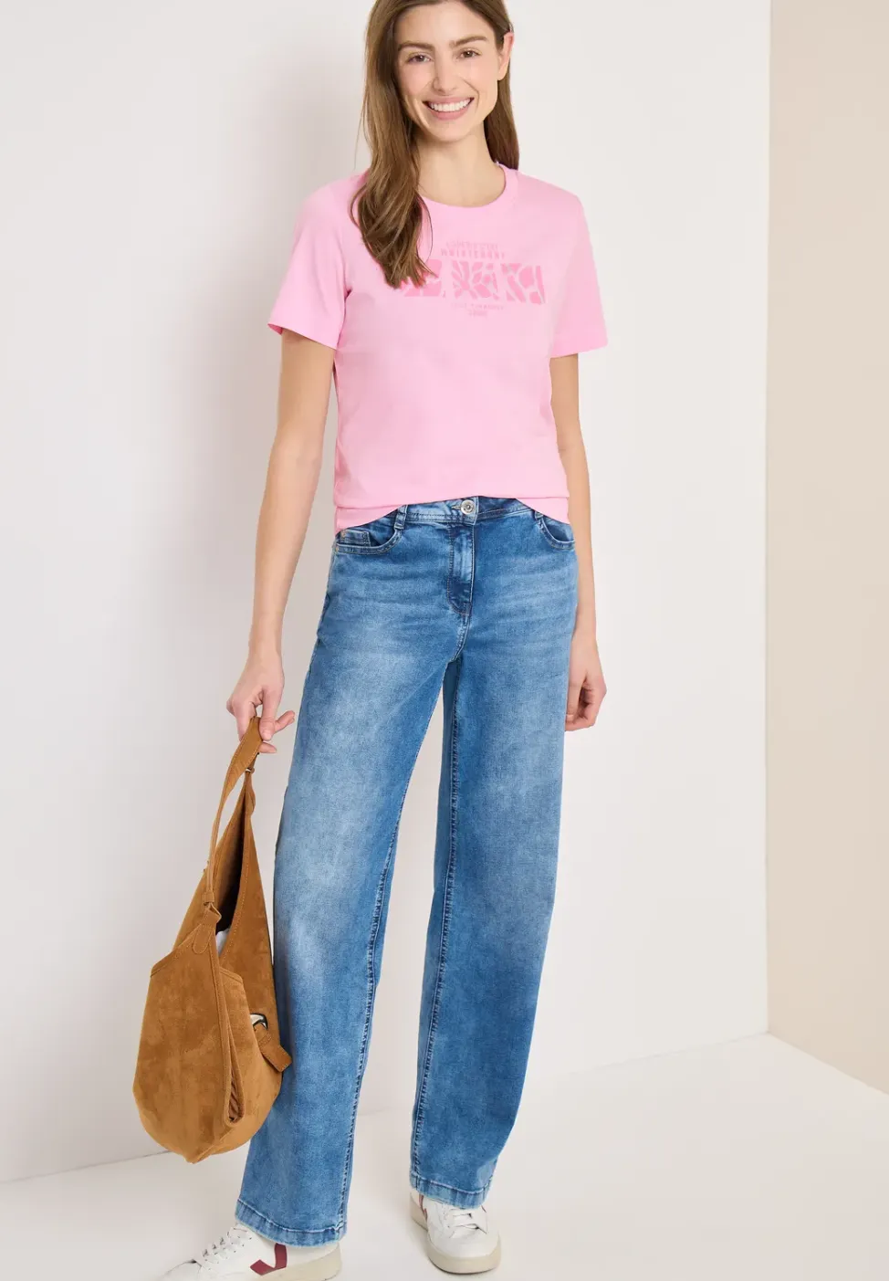 Basic shirt met print aan de voorkant