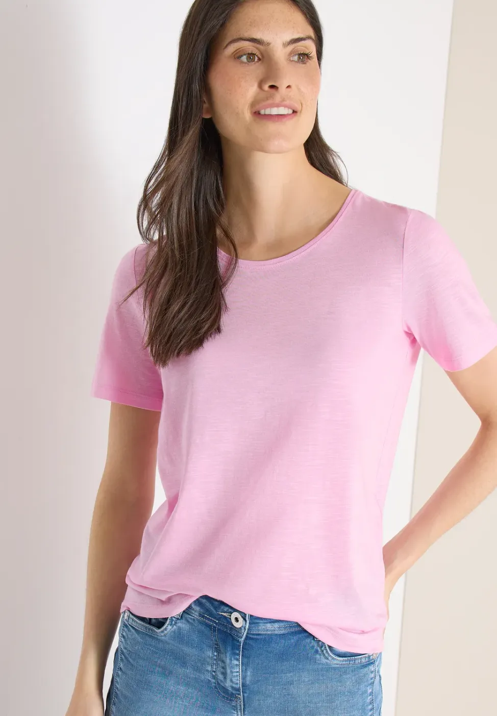 Basic Shirt met ronde hals