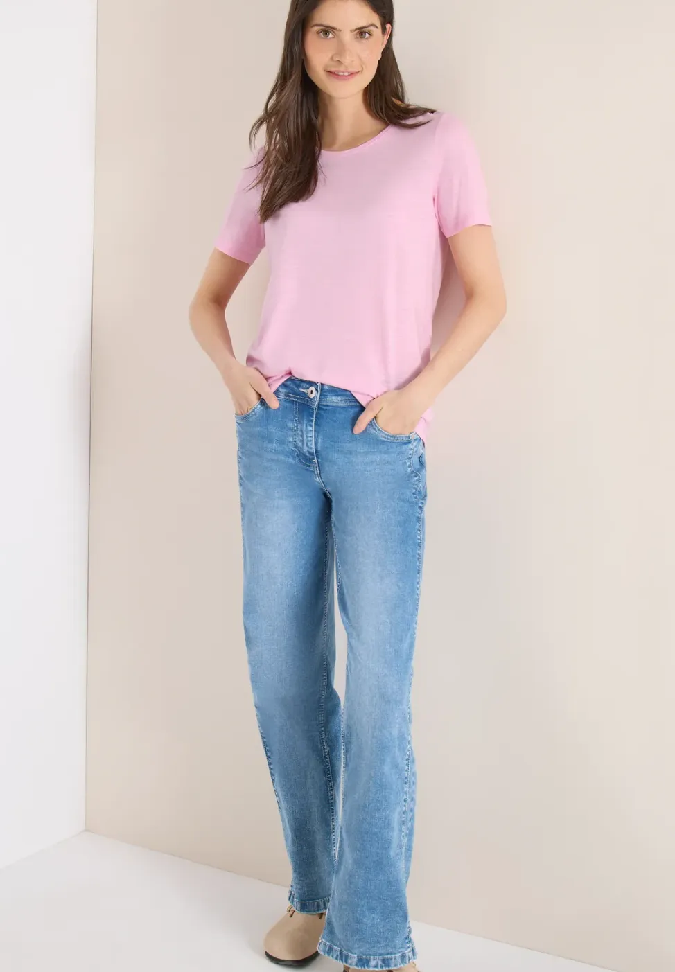 Basic Shirt met ronde hals