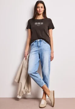 Basic Shirt met ronde hals en print
