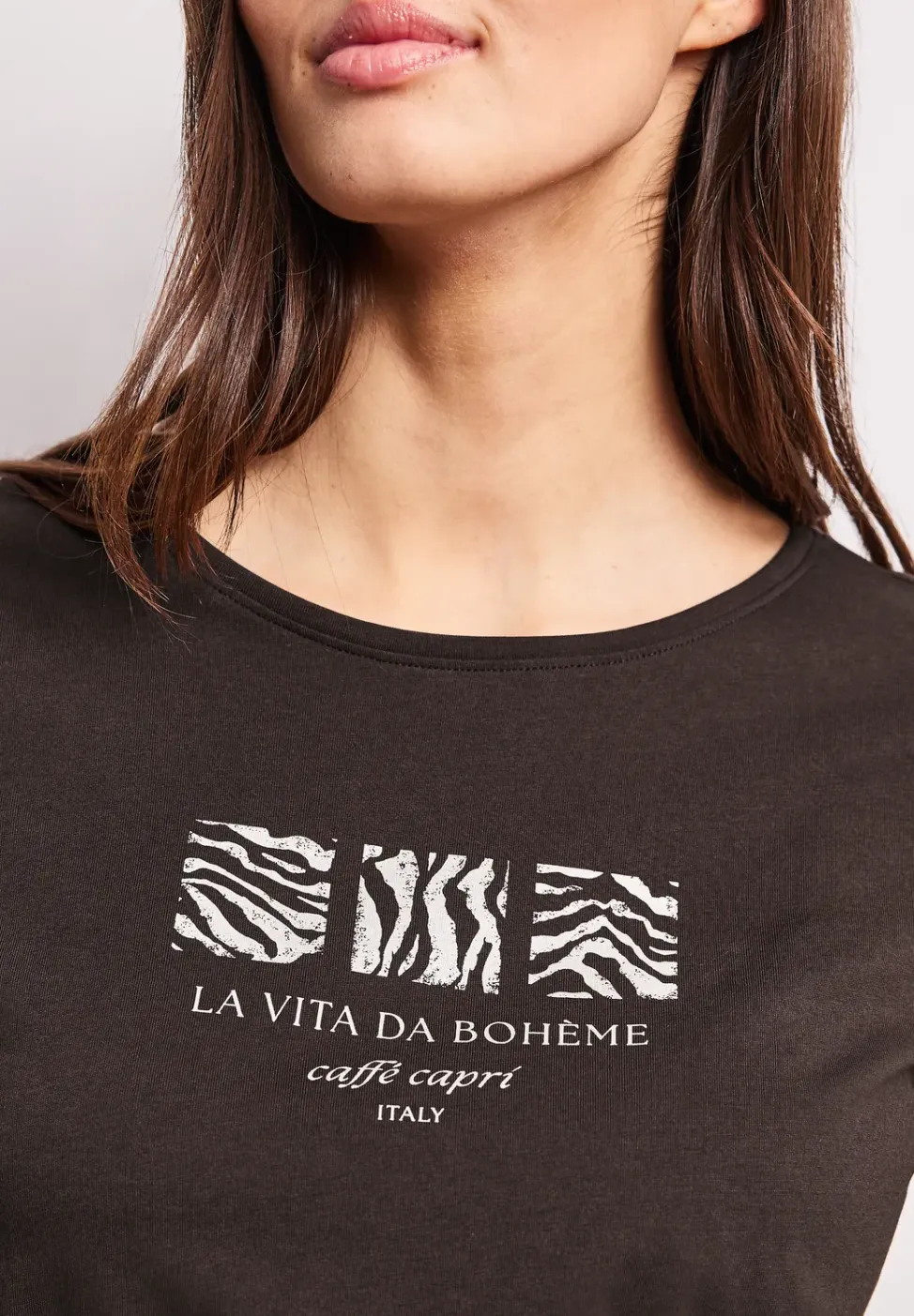 Basic Shirt met ronde hals en print