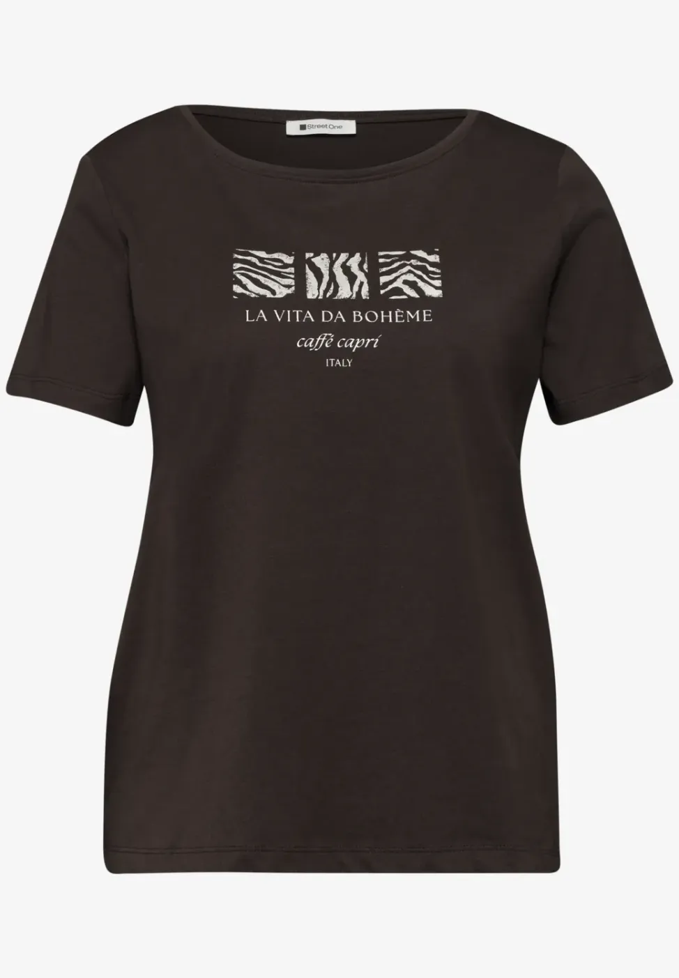 Basic Shirt met ronde hals en print