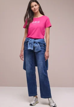 Basic Shirt met ronde hals en print