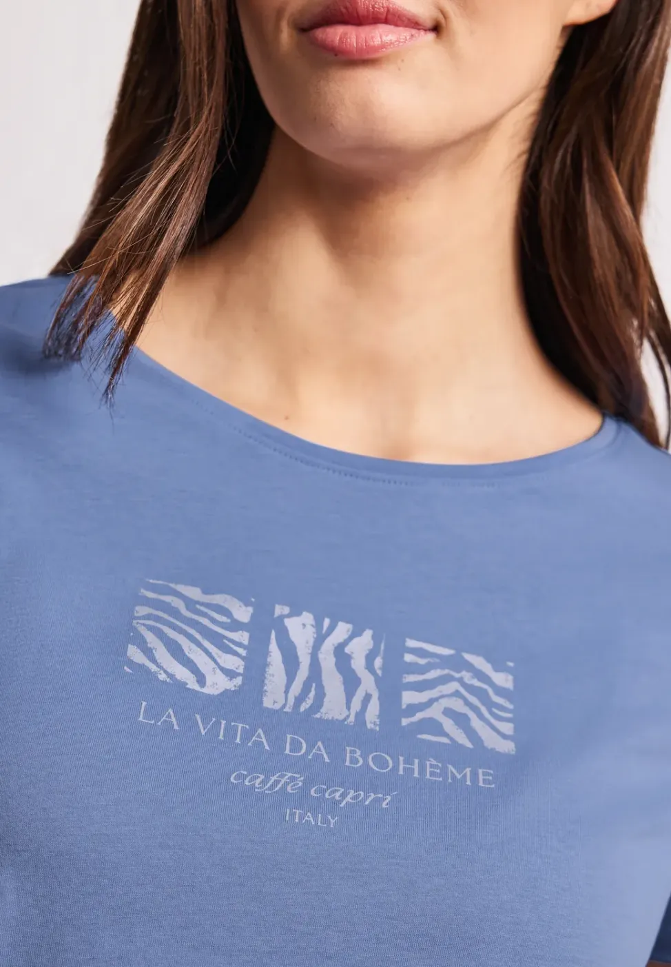 Basic Shirt met ronde hals en print