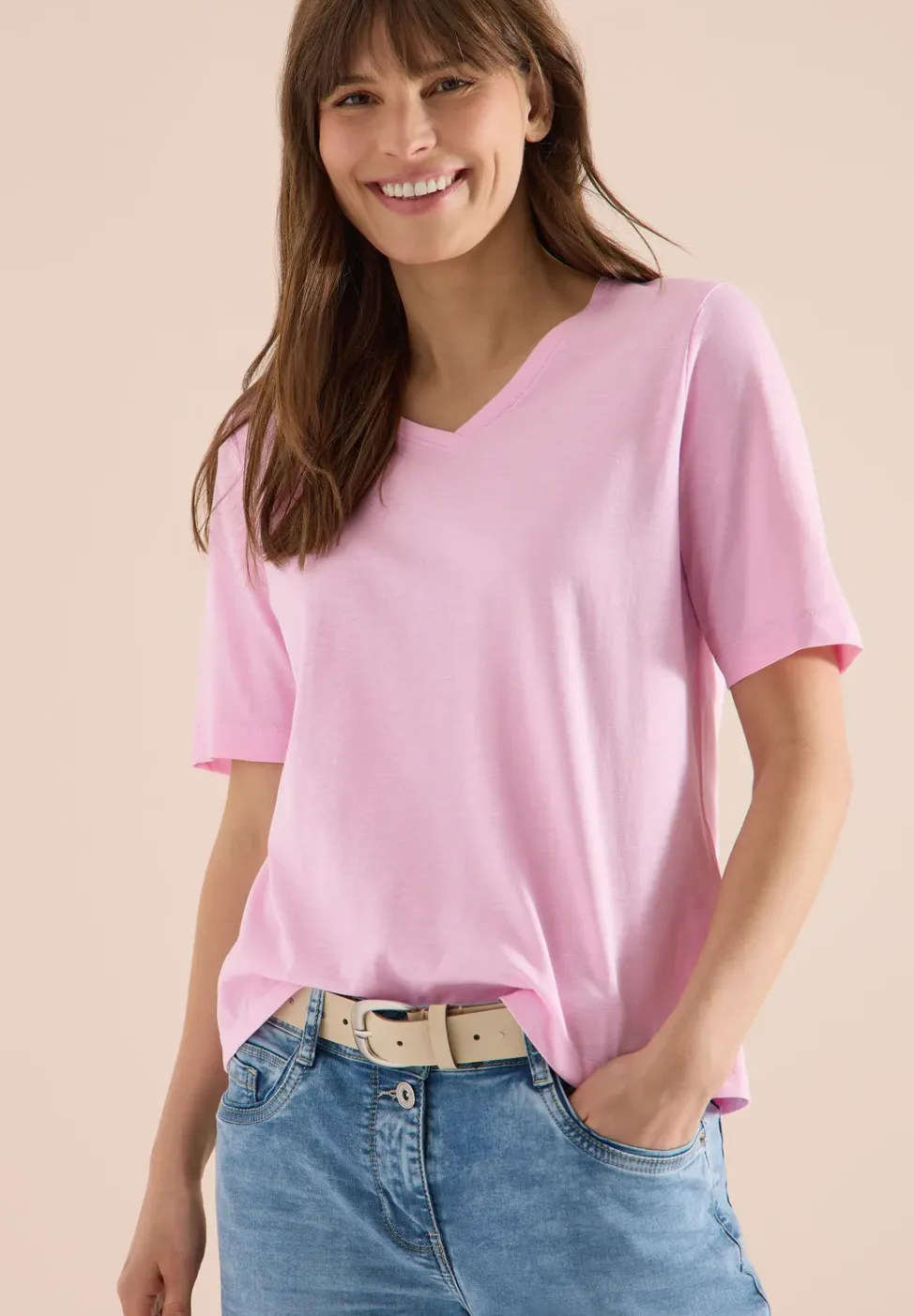 Basic Shirt met V-hals