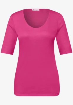 Basic Shirt met V-hals in effen kleur