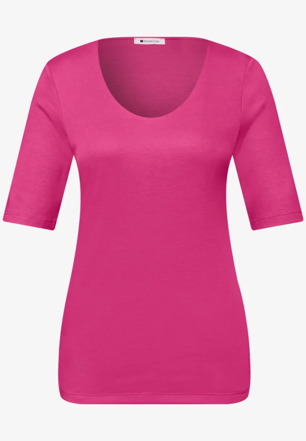 Basic Shirt met V-hals in effen kleur