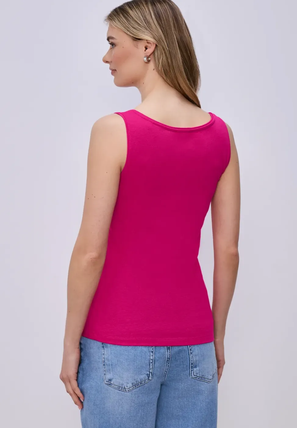 Basic top met ronde hals in jersey
