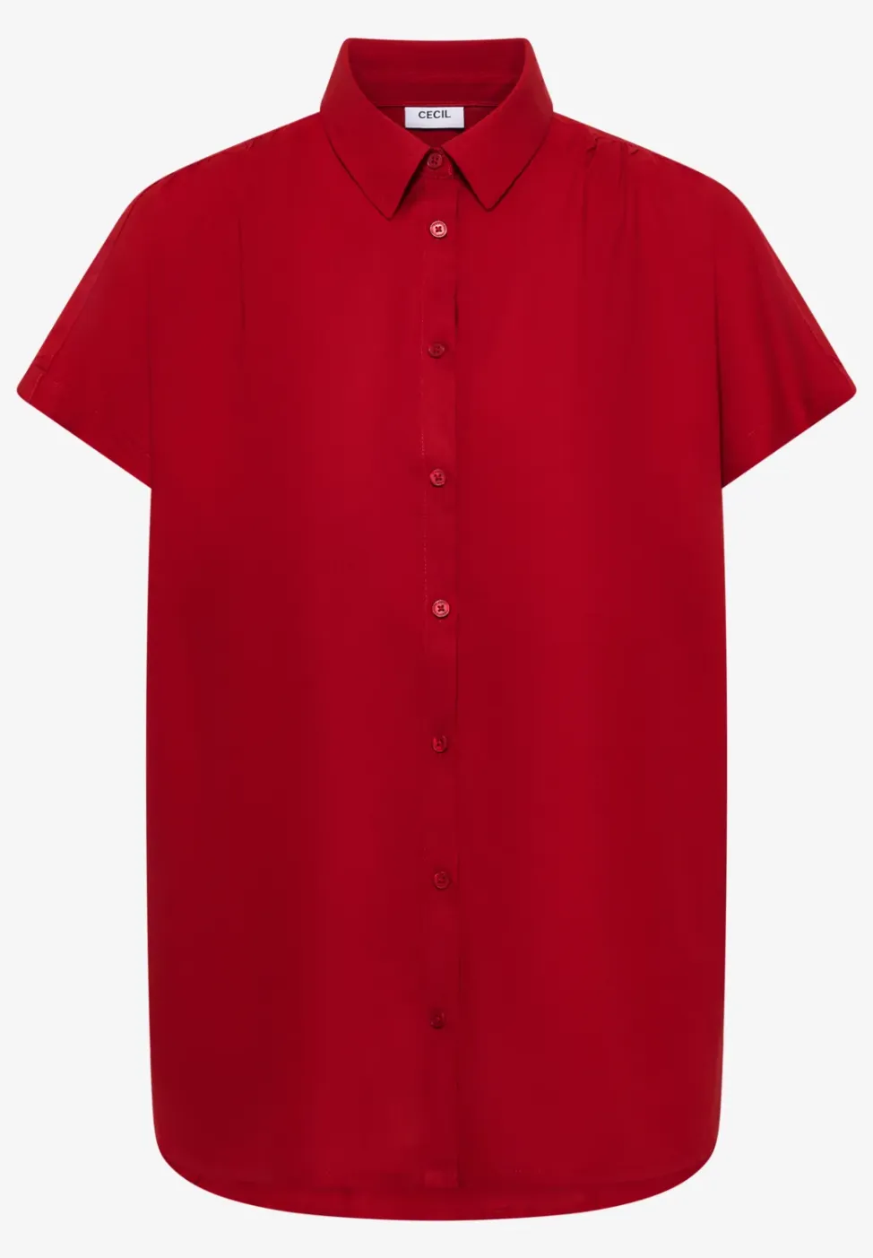 Basic blouse met overhemdkraag in effen kleur